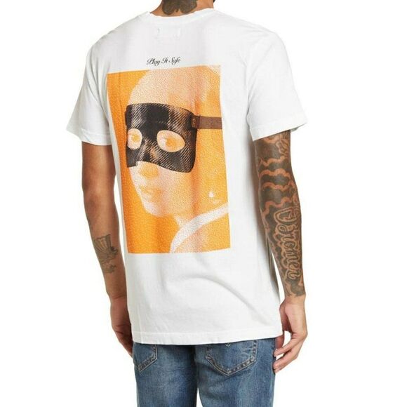 ROKIT Men's Masked Short Sleeve T-Shirt White Jersey Cotton Made in USA - M, XL - Picture 2 of 6